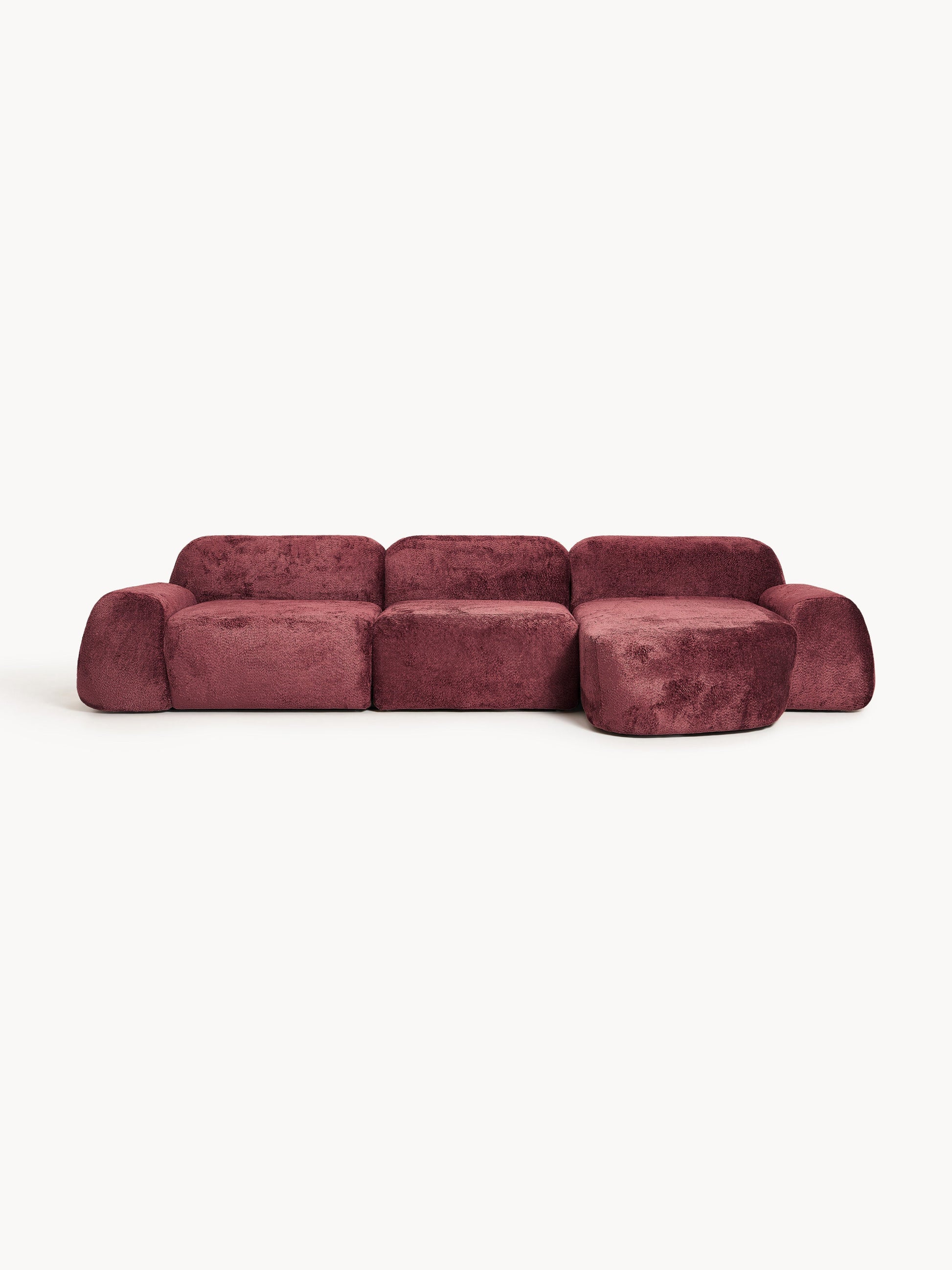 Wolzania Modular Corner Sofa in Teddy Bouclé (4-Seater)