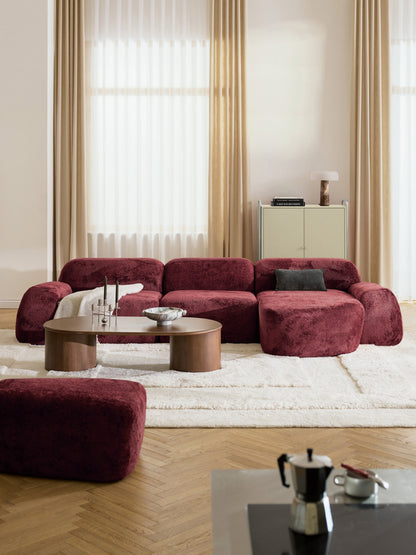 Wolzania Modular Corner Sofa in Teddy Bouclé (4-Seater)