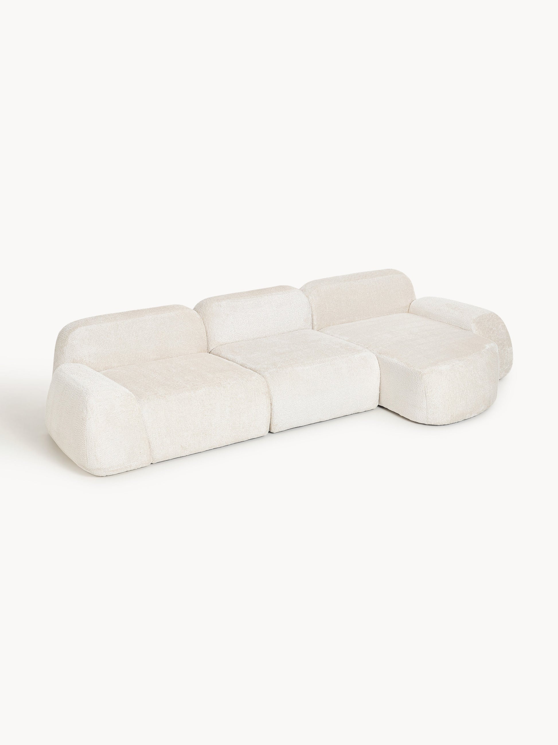 Wolzania Modular Corner Sofa in Teddy Bouclé (4-Seater)