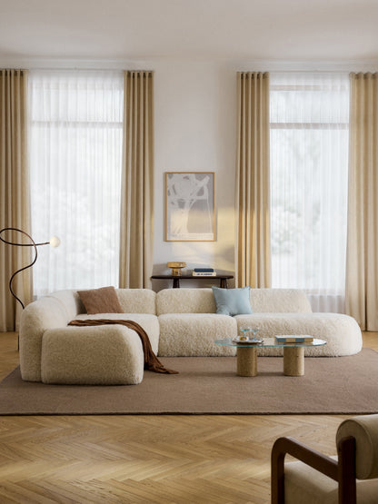 Wolzania Modular XL Teddy Corner Sofa with Chaise Longue