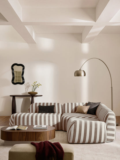 Wolzania Striped Modular Corner Sofa (4-Seater) with Chaise Longue