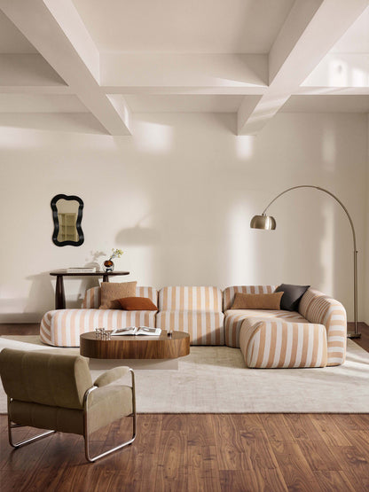 Wolzania Striped Modular XL Corner Sofa with Chaise Longue