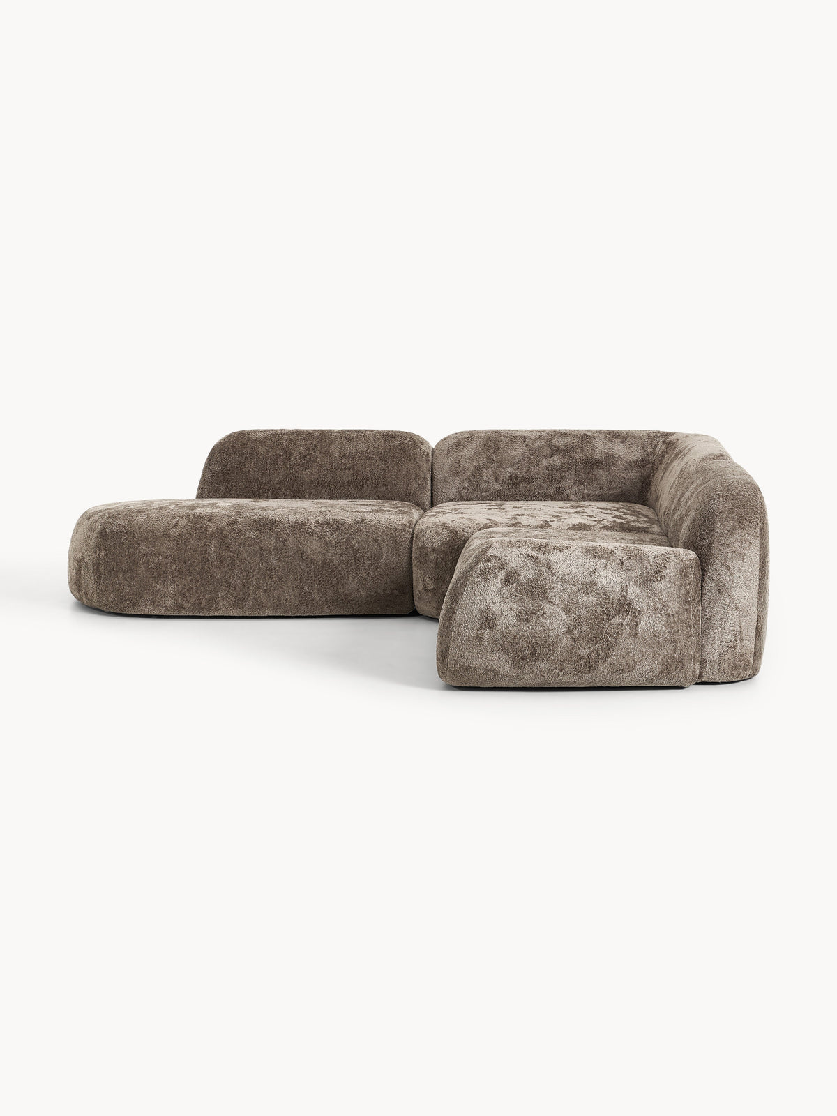 Wolzania Teddy Bouclé Modular Corner Sofa (4-Seater) with Chaise Longue