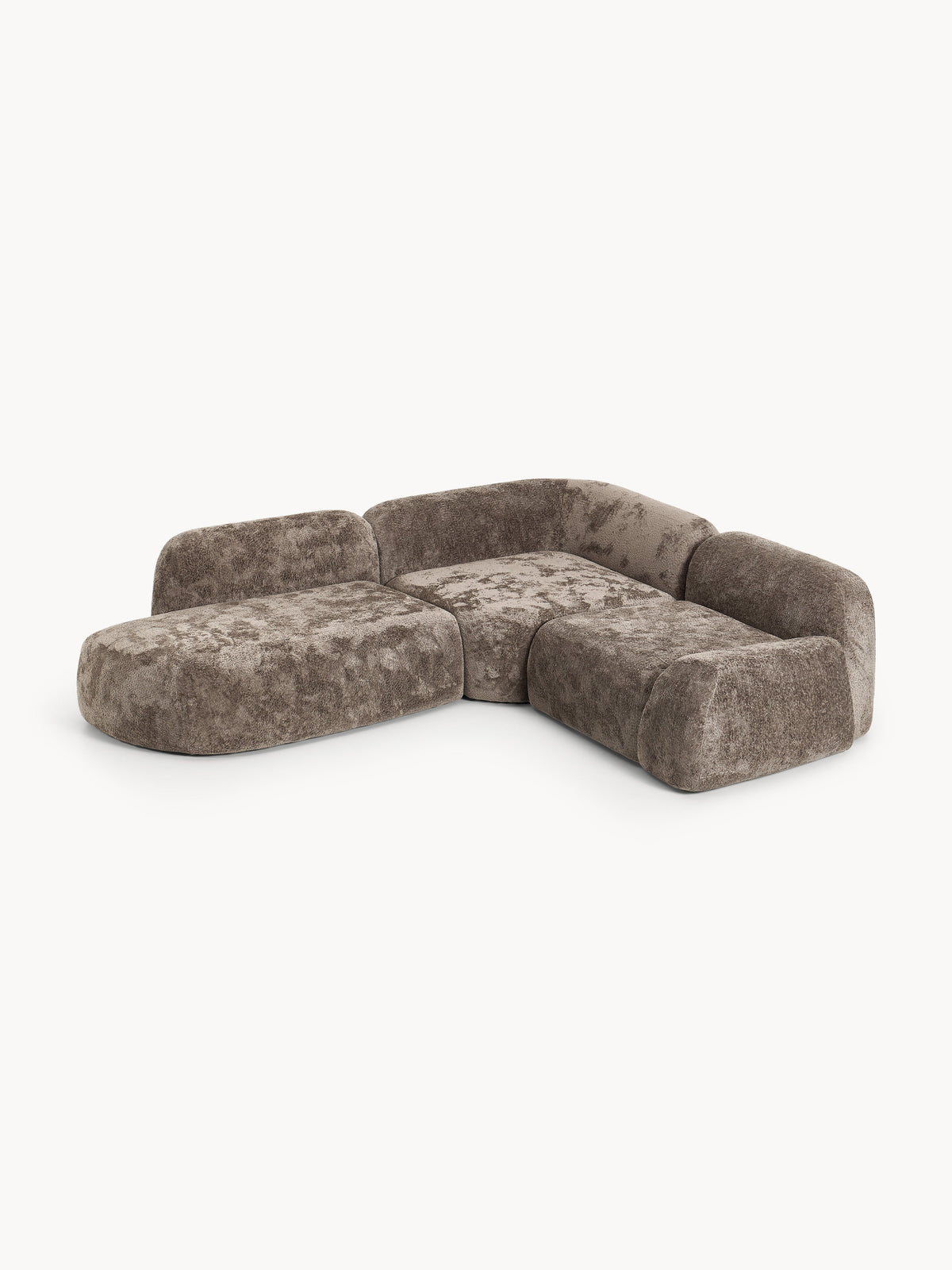 Wolzania Teddy Bouclé Modular Corner Sofa (4-Seater) with Chaise Longue