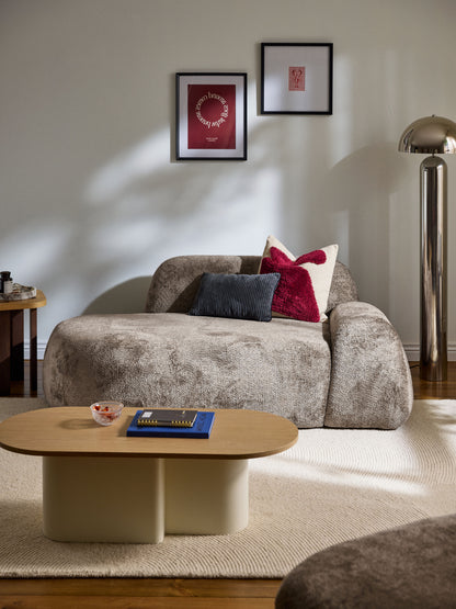 Wolzania Teddy Bouclé Sofa (2-Seater) with Chaise Longue