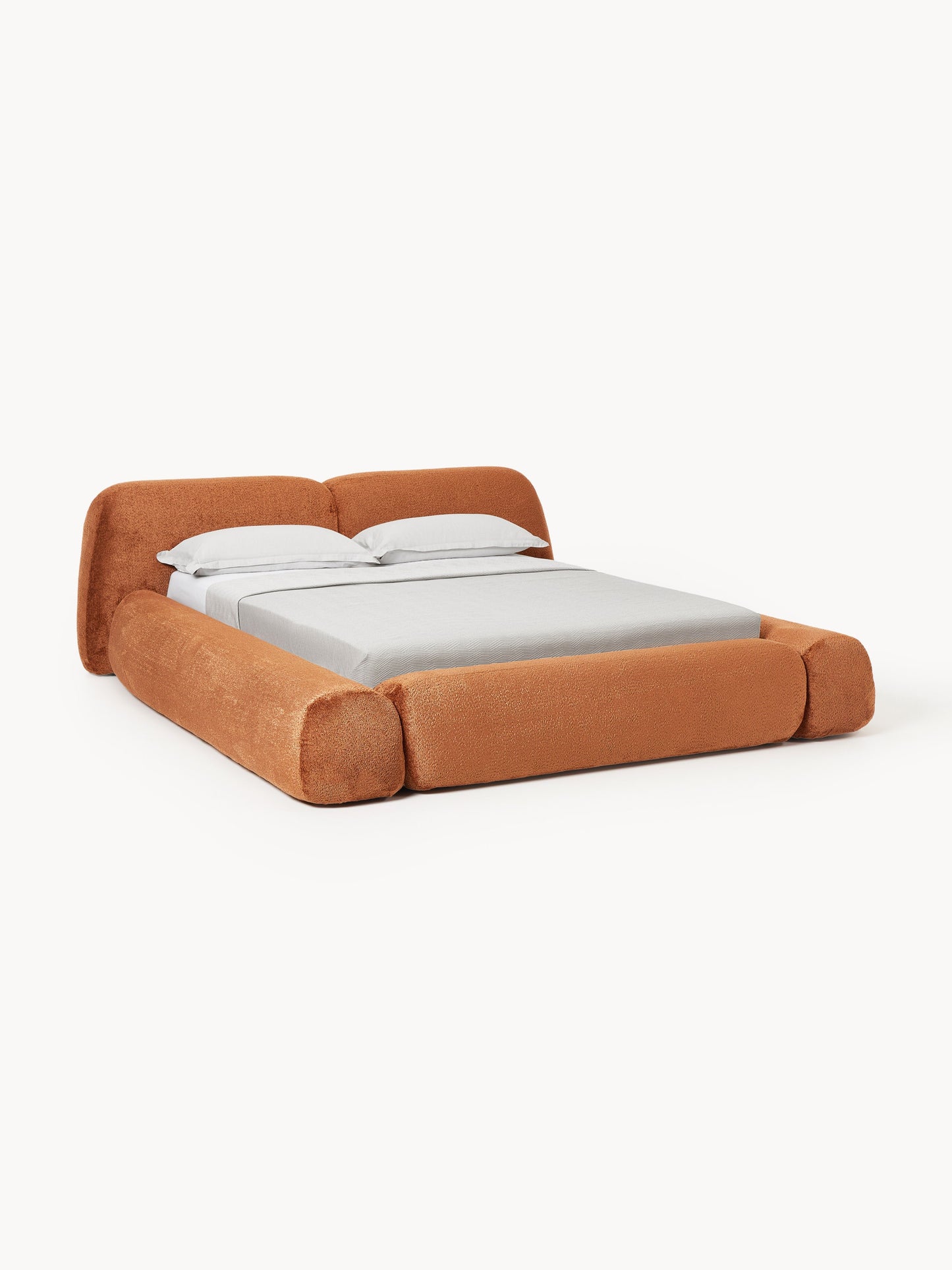 Wolzania Teddy Bouclé Upholstered Bed with Storage