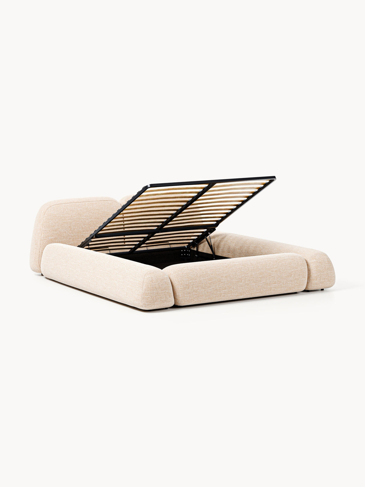 Wolzania Upholstered Bed in Bouclé with Storage
