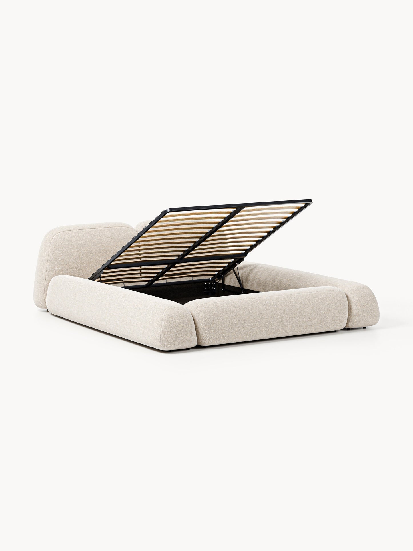 Wolzania Upholstered Bed in Bouclé with Storage