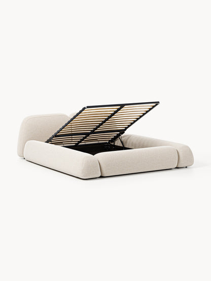 Wolzania Upholstered Bed in Bouclé with Storage